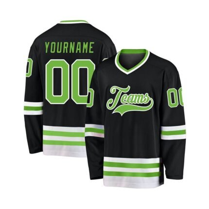 Custom Nova Black Parrot-White Hockey Jersey